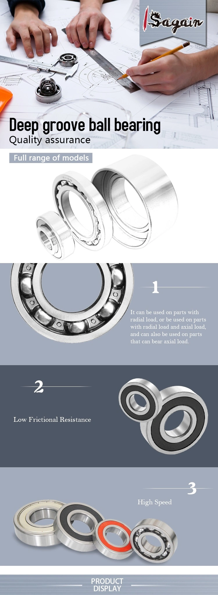 NACHI NTN NSK Koyo 6000 6200 6300 6800 6900 Series Rls RMS34 SSR8 Series Inch Size Deep Groove Ball Bearing