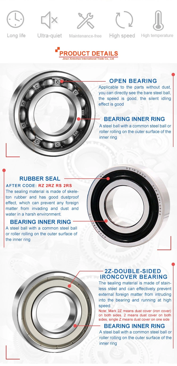 Japan NTN NSK Koyo NACHI Brand Rubber Seal 6001 6002 6003 6004 6005 6006 6007 6008 6009 6010 2RS C3 Precision Deep Groove Ball Bearing